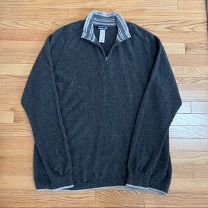 Patagonia Men’s 100% Cashmere Grey Quarter Zip Sweater Size XXL Soft VGUC